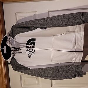 The North Face White and Gray Zip-Up Hoodie